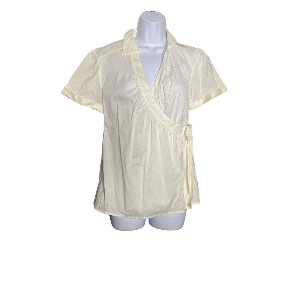 Mossimo Womens Wrap True White Blouse Size Medium